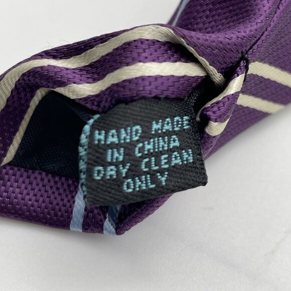 Zylos/ Lucien Piccard Silk Neckties Lot of 3 Striped Geometric Gold Grey Purple - Picture 9 of 16